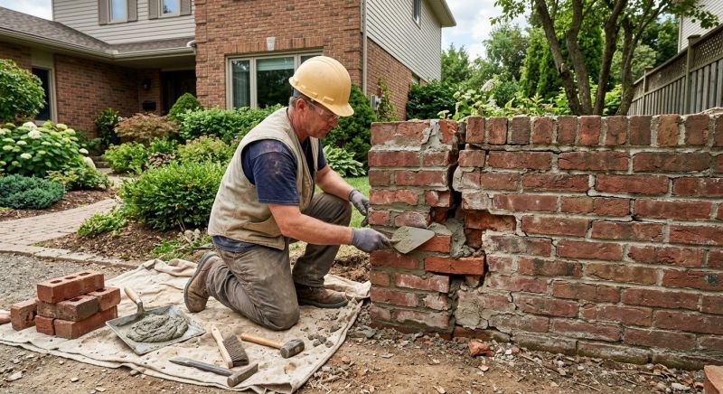 Brick Fence Repair in Monroe, MI