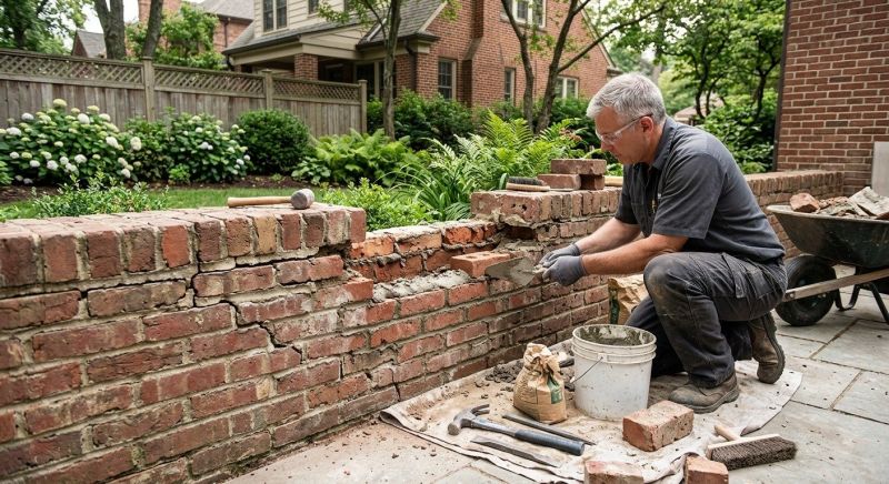 Brick Fence Repair in Monroe, MI