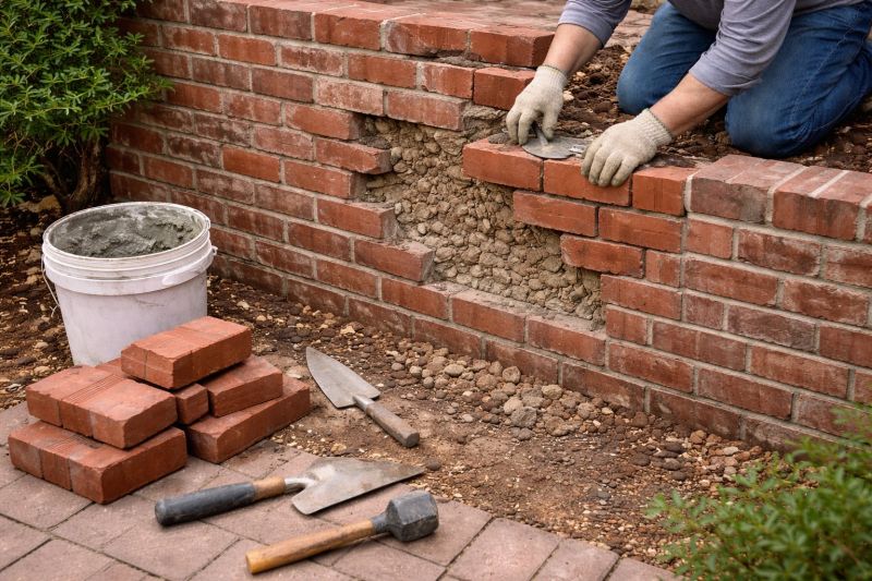 Brick Fence Repair in Monroe, MI