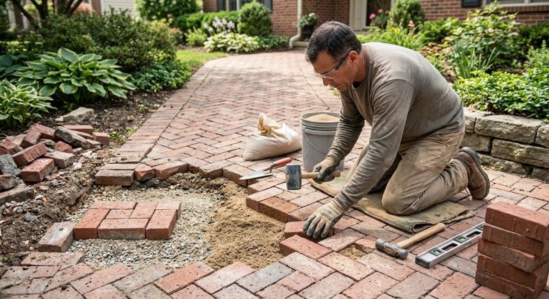 Brick Pathway Repair in Monroe, MI
