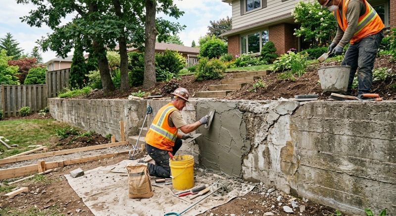 Brick Retaining Wall Repair in Monroe, MI