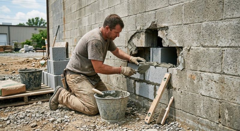 Cinder Block Wall Repair in Grosse Ile, MI