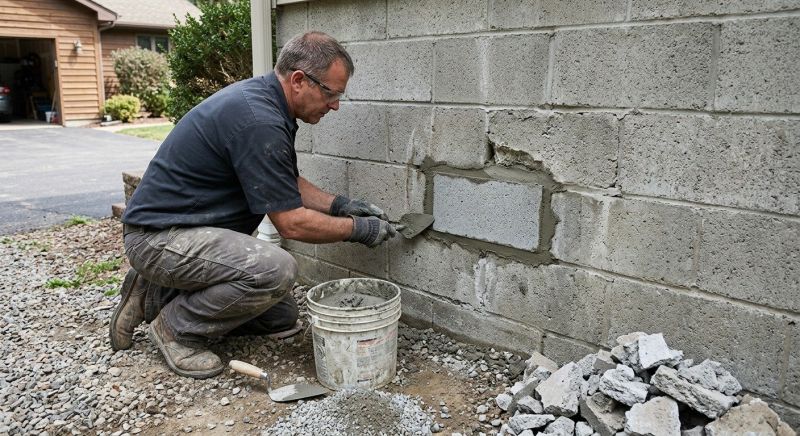 Cinder Block Wall Repair in Trenton, MI