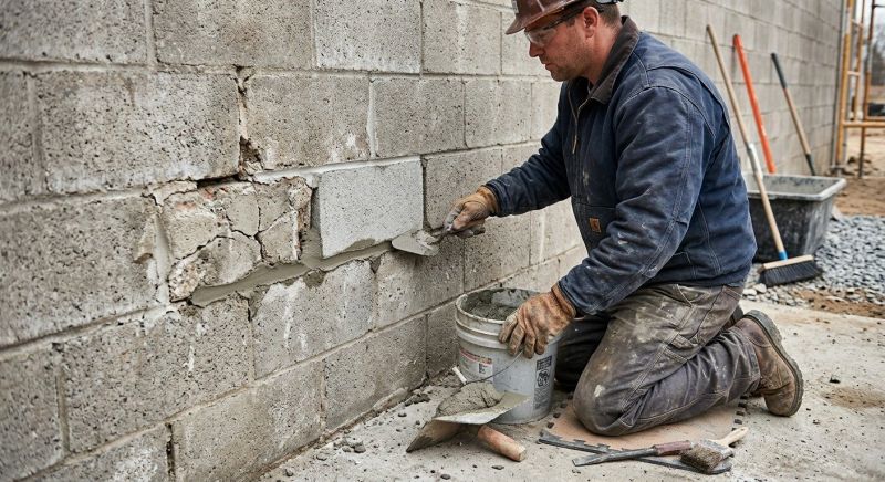 Cinder Block Wall Repair in Willis, MI
