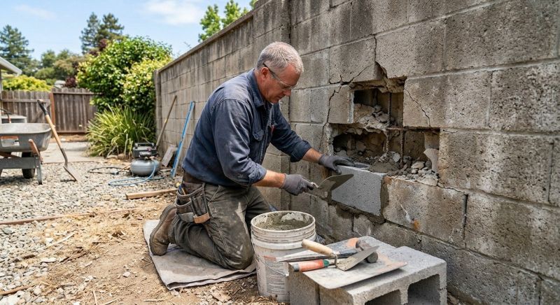 Concrete Block Repair in Milan, MI